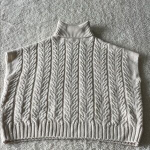 Splendid Cream Cowl Neck Cable Sweater